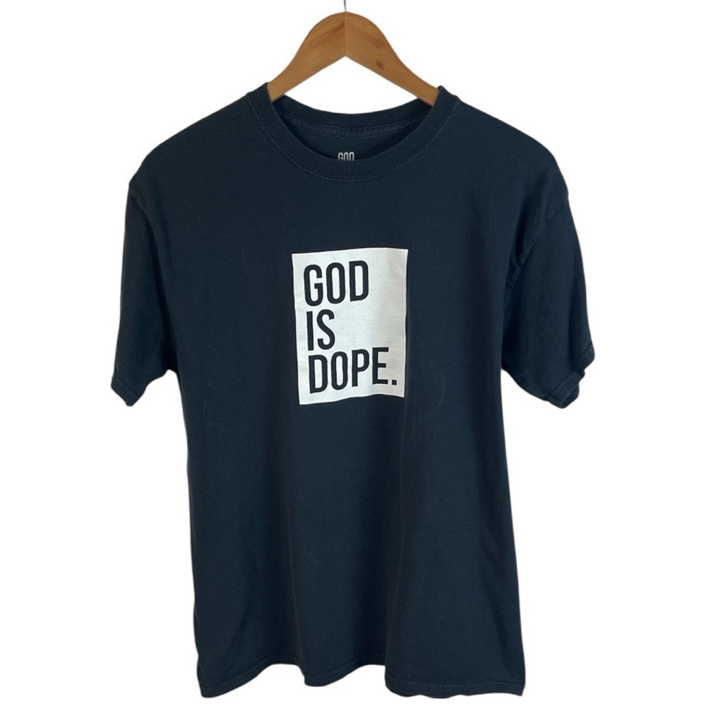 TS1178 Men’s God is Dope Ringspun Cotton Crewneck T Shirt L
